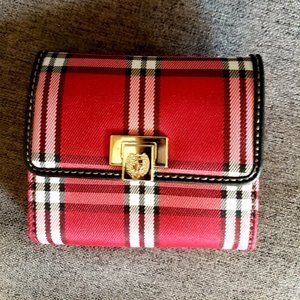 NEW! Liz Claiborne | Red, White & Black Plaid Trifold Wallet